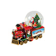 Cutie muzicala Mos in glob pe tren, rosu, 21 cm, SIMONA'S CHRISTMAS
