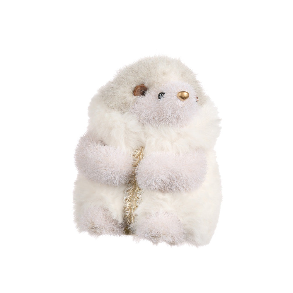 Decoratiune Arici Furry, alb, 12 cm - SIMONA'S CHRISTMAS