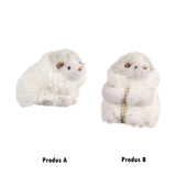 Decoratiune Arici Furry, alb, 12 cm - SIMONA'S CHRISTMAS