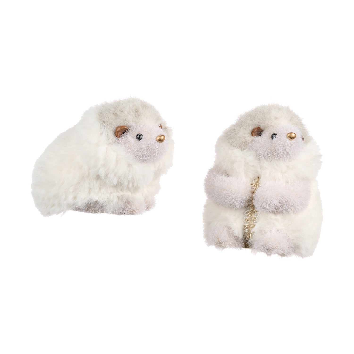 Decoratiune Arici Furry, alb, 12 cm - SIMONA'S CHRISTMAS