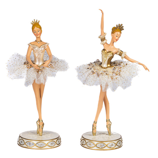 Decoratiune Balerina Hayley, alb/auriu, 29 cm, SIMONA'S CHRISTMAS