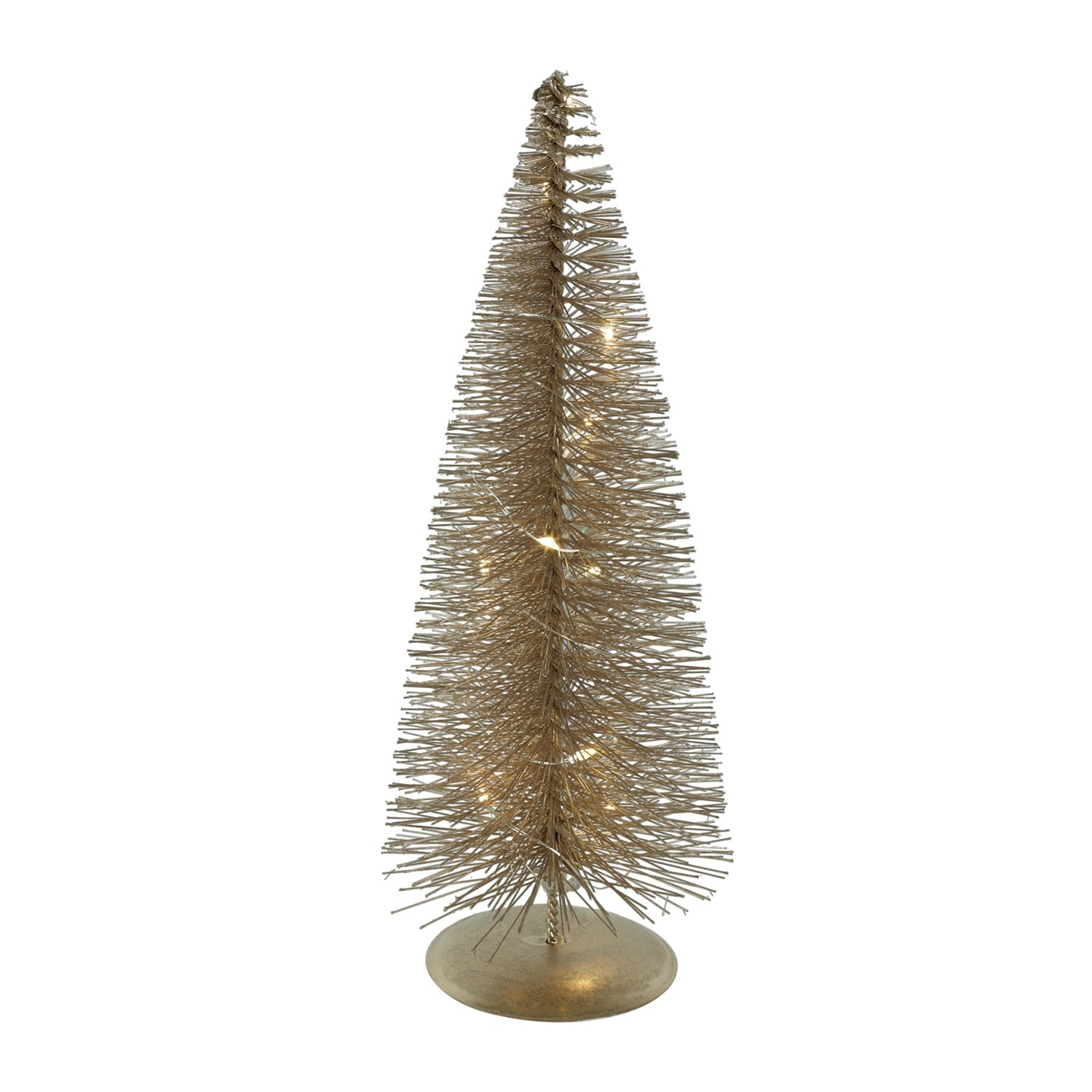 Decoratiune Brad Almos, 10 leduri, auriu, 25 cm, SIMONA'S CHRISTMAS