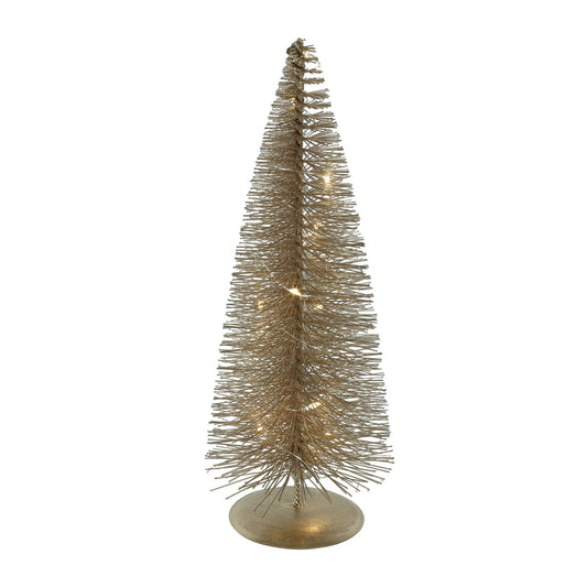 Decoratiune Brad Almos, 10 leduri, auriu, 25 cm, SIMONA'S CHRISTMAS