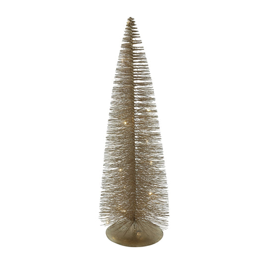 Decoratiune Brad Almos, 15 leduri, auriu, 40 cm, SIMONA'S CHRISTMAS