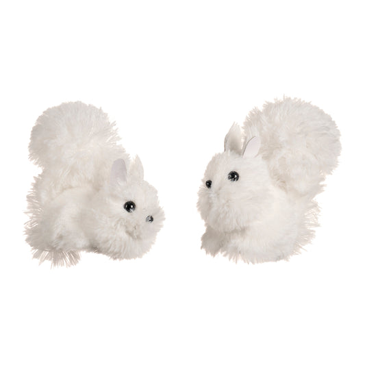 Decoratiune Veverita Furry, alb, 12 cm - SIMONA'S CHRISTMAS