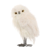 Decoratiune Bufnita Furry Boowie, alb, 35 cm - SIMONA'S CHRISTMAS