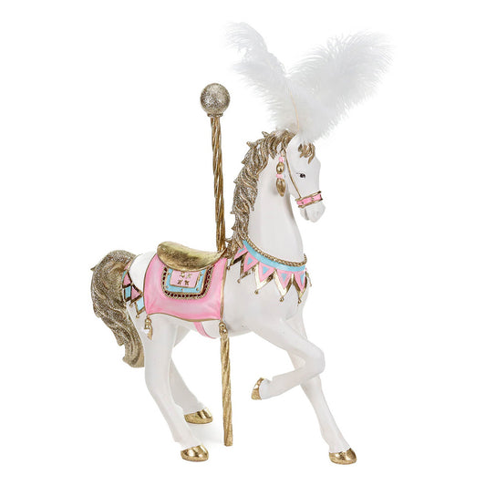 Decoratiune Cal Carnival, crem/auriu, 53 cm - SIMONA'S CHRISTMAS