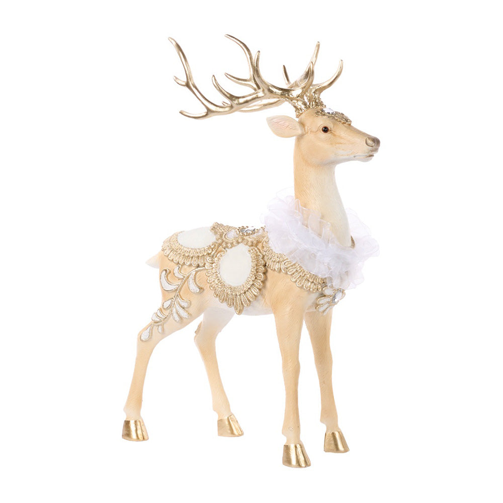 Decoratiune Cerb Regal, crem/auriu, 47 cm - SIMONA'S CHRISTMAS