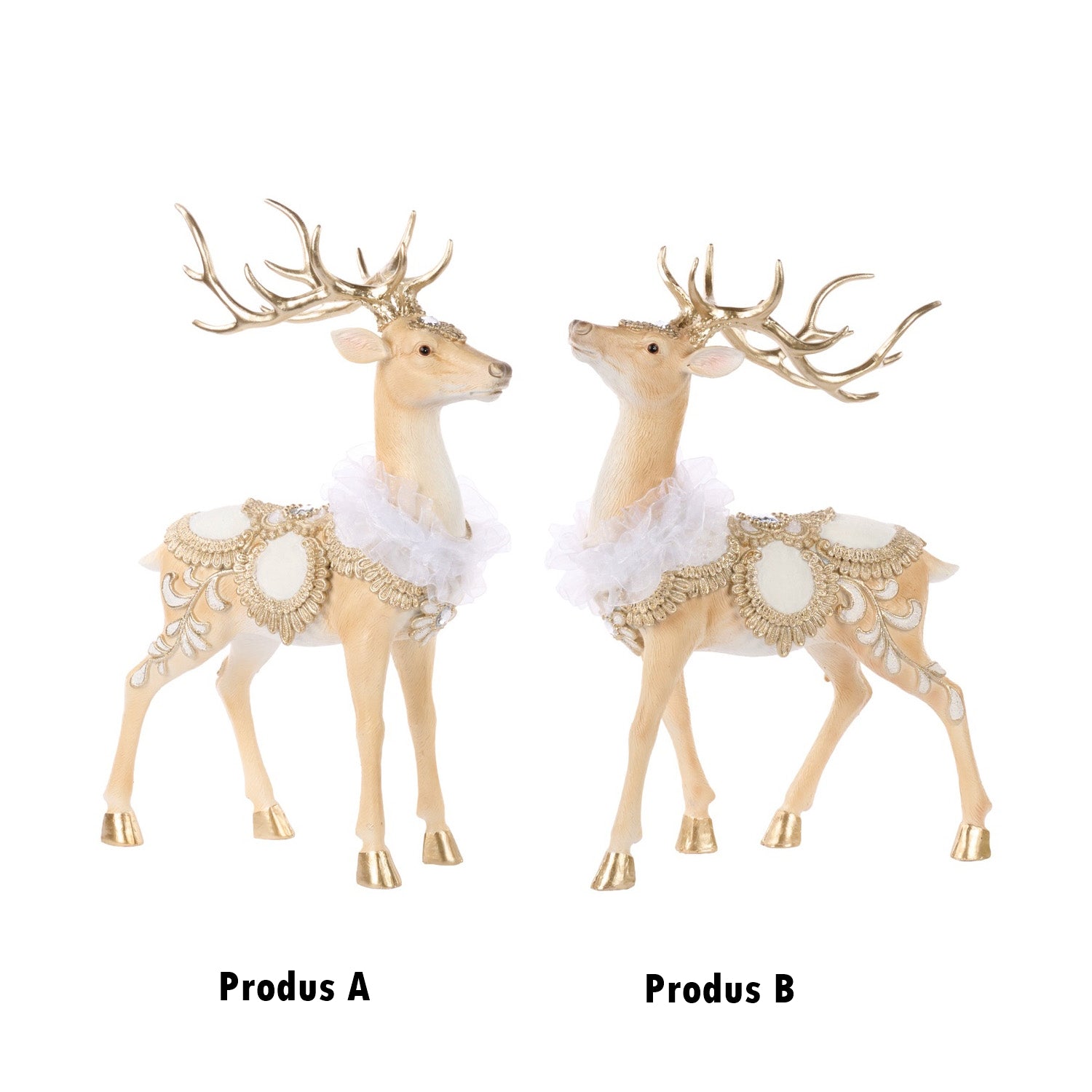 Decoratiune Cerb Regal, crem/auriu, 47 cm - SIMONA'S CHRISTMAS