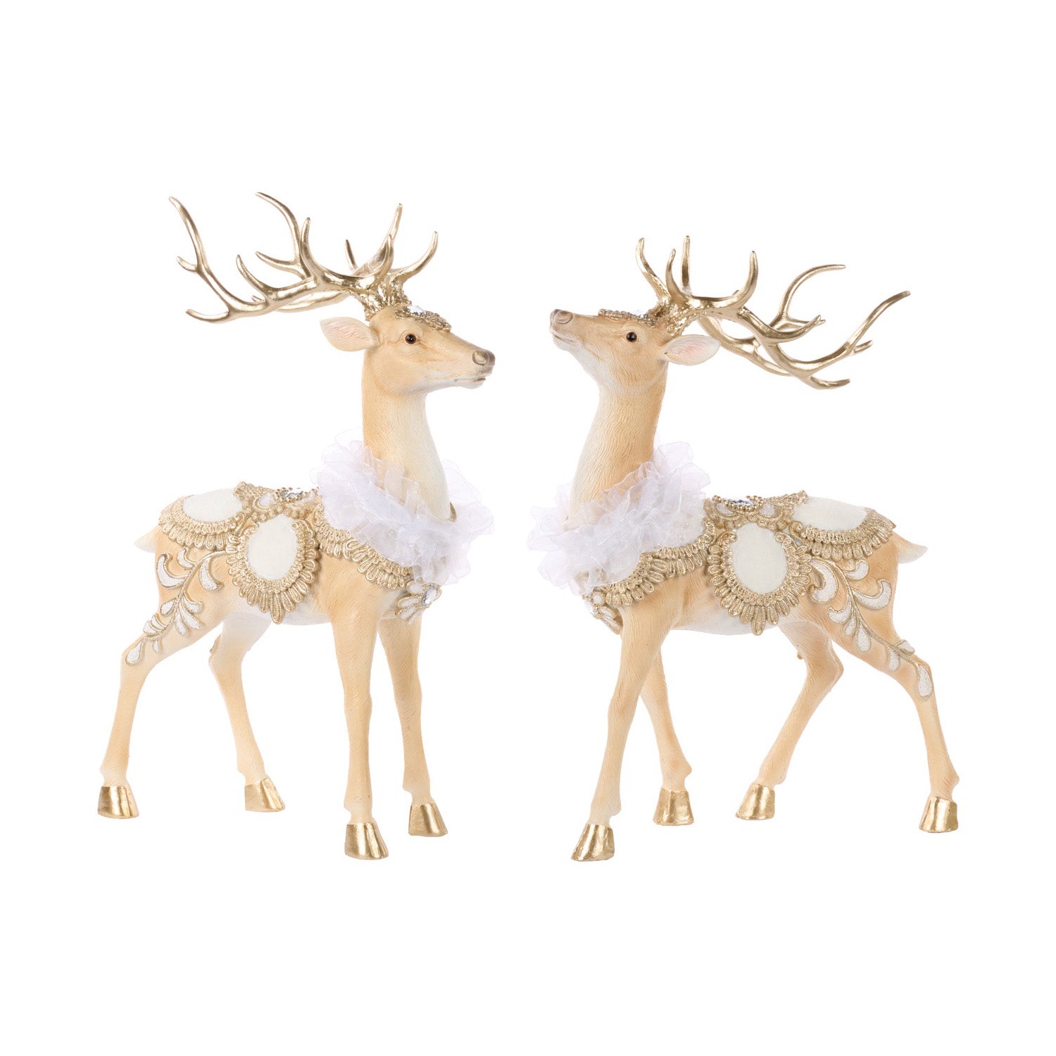 Decoratiune Cerb Regal, crem/auriu, 47 cm - SIMONA'S CHRISTMAS