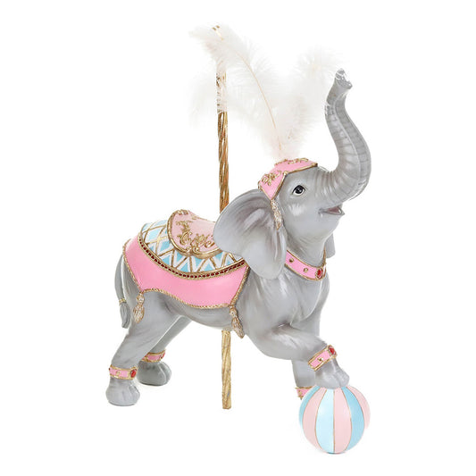 Decoratiune Elefant Carnival, roz/gri, 54 cm - SIMONA'S CHRISTMAS