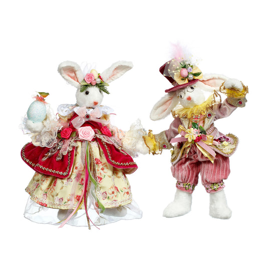 Decoratiune iepure Mr/Mrs Cottontail, 34 cm, Editie Limitata - SIMONA'S COLLECTION