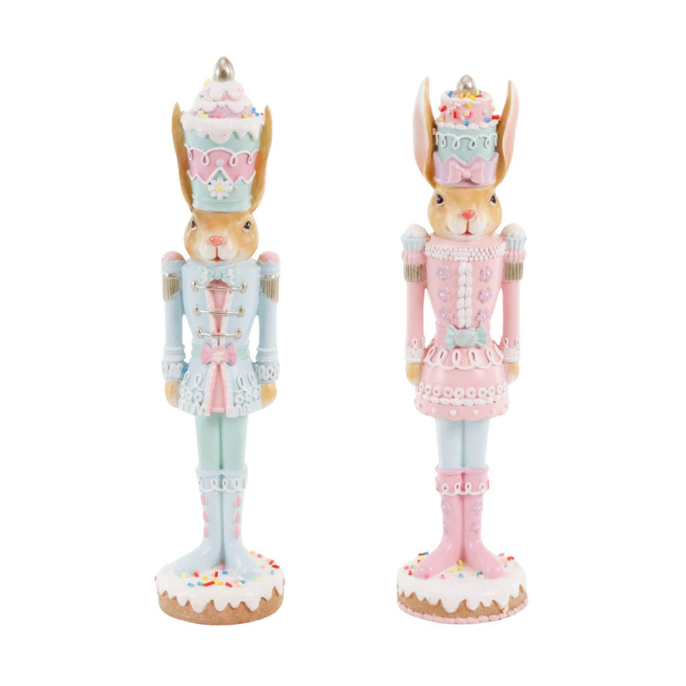 Decoratiune iepure Nutcracker, albastru/roz, 26 cm - SIMONA'S COLLECTION