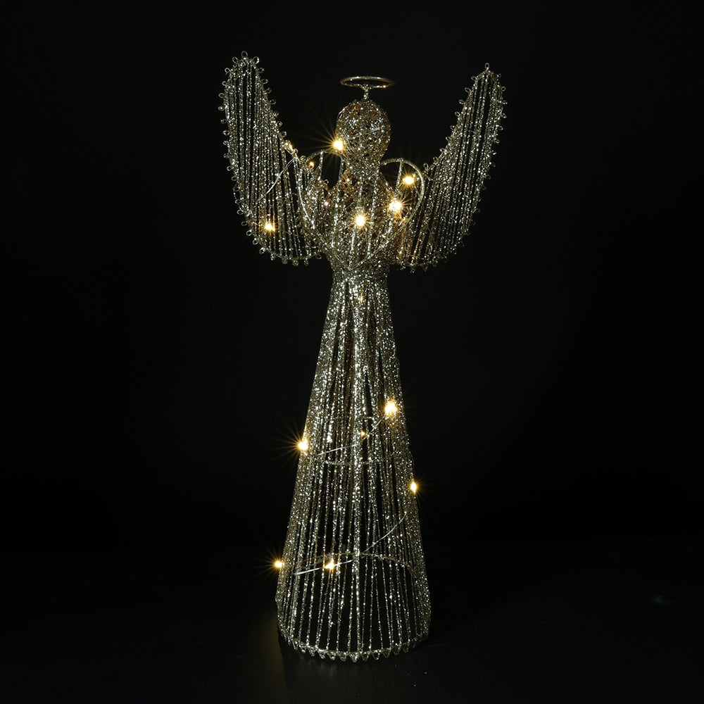 Decoratiune Inger, 15 leduri, auriu, 40 cm - SIMONA'S CHRISTMAS