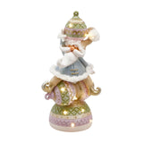 Decoratiune Mos Craciun cu leduri, roz-verde, 26 cm - SIMONA'S Christmas