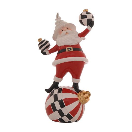 Decoratiune Mos Craciun Tasgall, rosu/negru, 43 cm - SIMONA'S CHRISTMAS