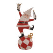 Decoratiune Mos Craciun Tasgall, rosu/negru, 45 cm - SIMONA'S CHRISTMAS