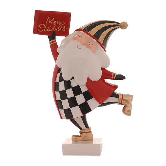 Decoratiune Mos Craciun Taskill, rosu/negru, 20 cm - SIMONA'S CHRISTMAS
