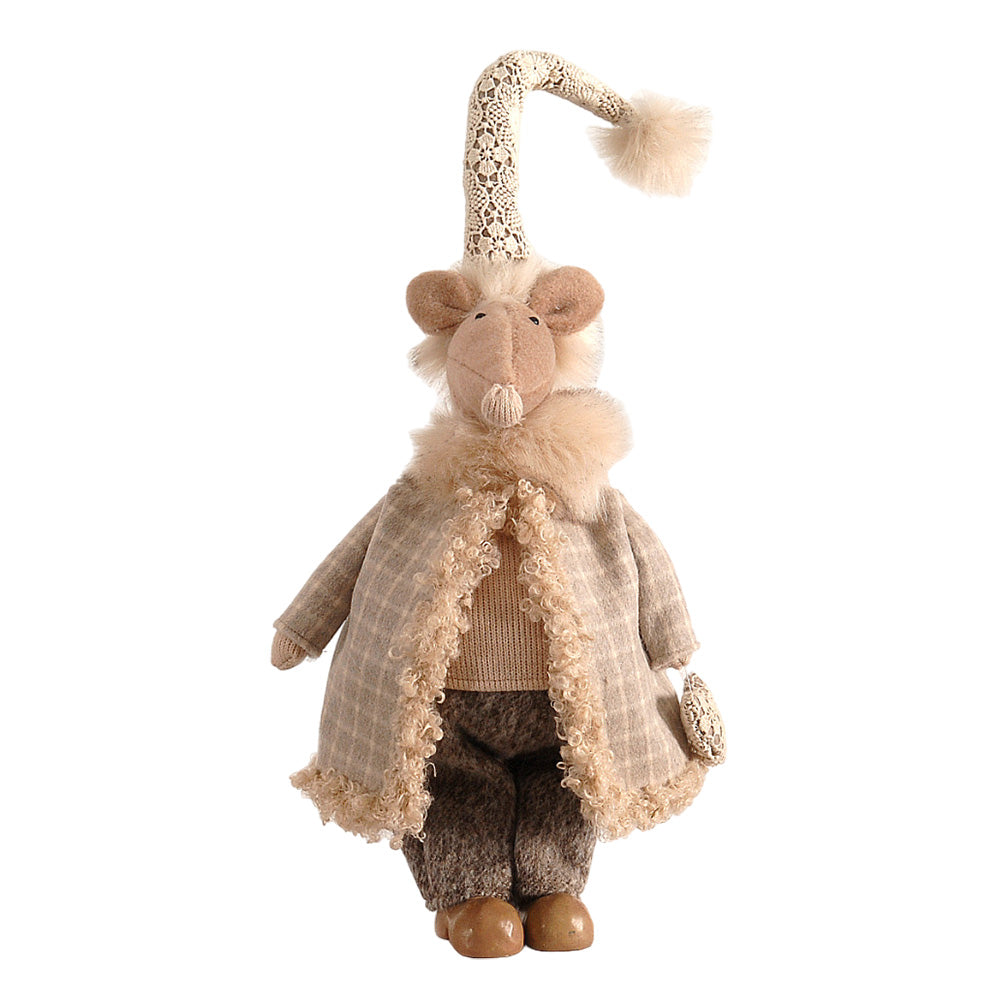 Decoratiune Mr/Mrs Soarece, bej/maro, 72 cm, SIMONA'S CHRISTMAS