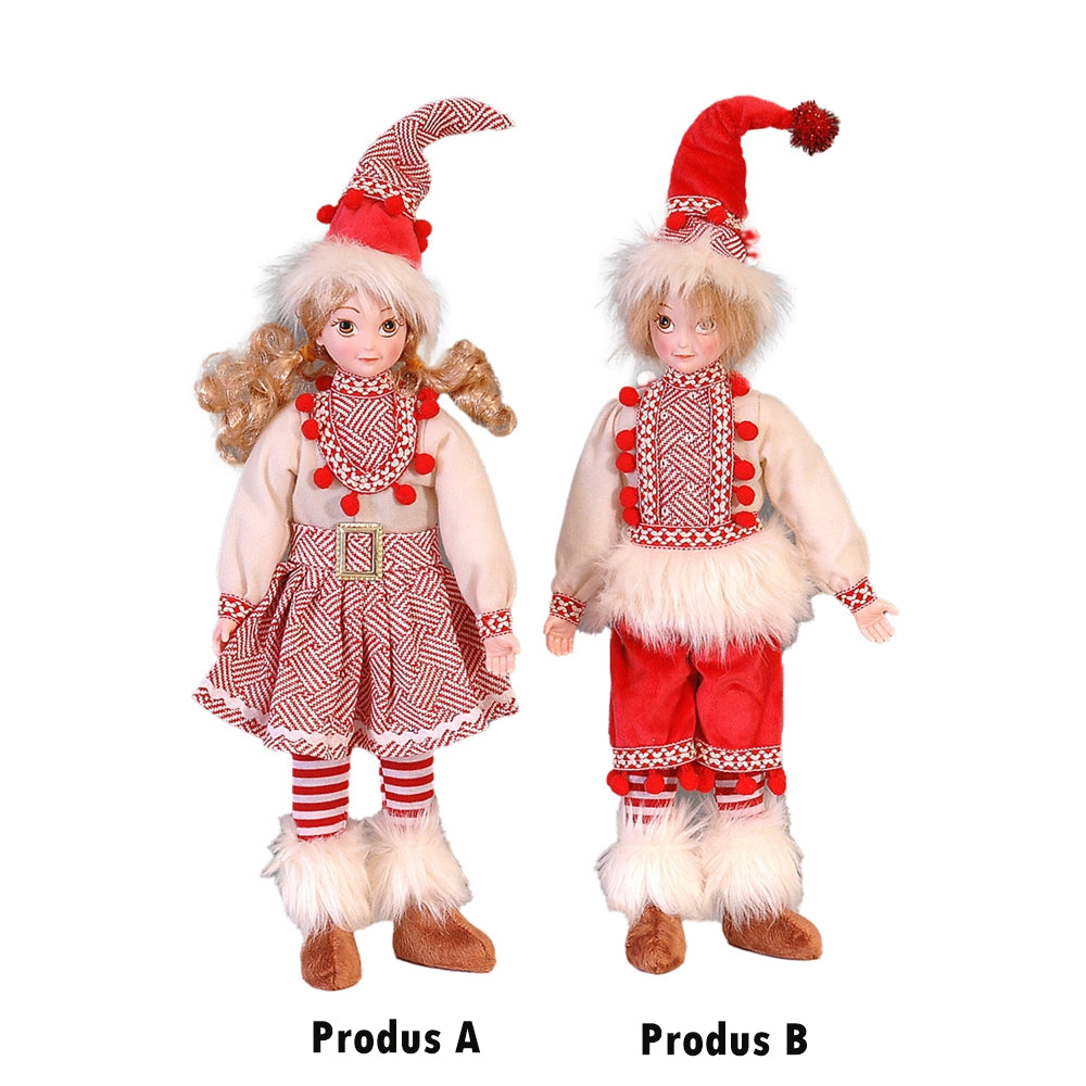 Decoratiune Papusa Sachairi, fata/baiat, 41 cm - SIMONA'S CHRISTMAS