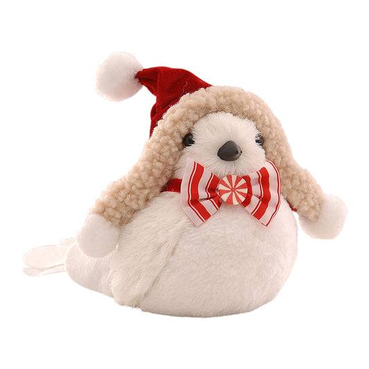 Decoratiune Pasare cu esarfa, alb/rosu, 30 cm - SIMONA'S CHRISTMAS