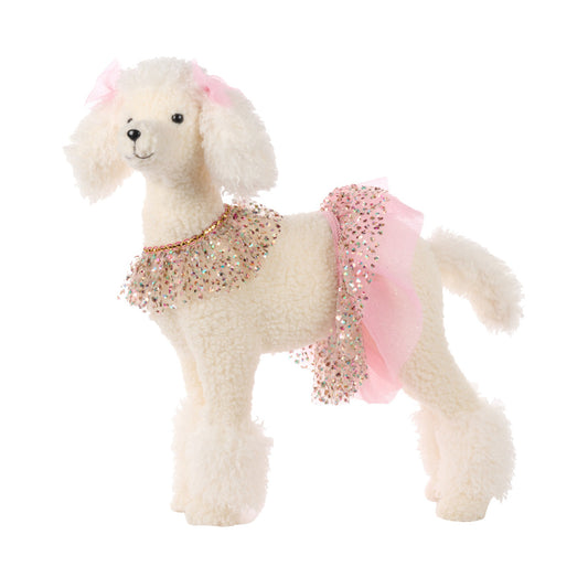 Decoratiune Pudel Carnival, roz/alb, 78 cm - SIMONA'S CHRISTMAS