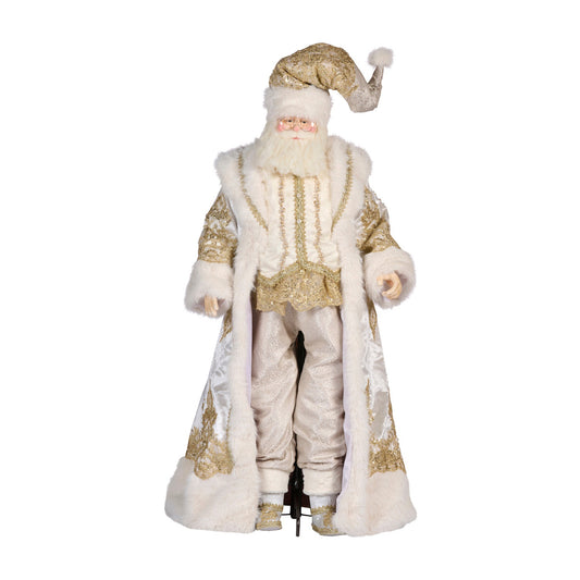Decoratiune Royal Santa Claus, crem/auriu, 163 cm - SIMONA'S CHRISTMAS