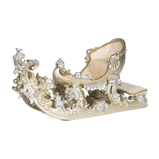 Decoratiune Royal Sledge, sampanie/crem, 50 cm - SIMONA'S CHRISTMAS