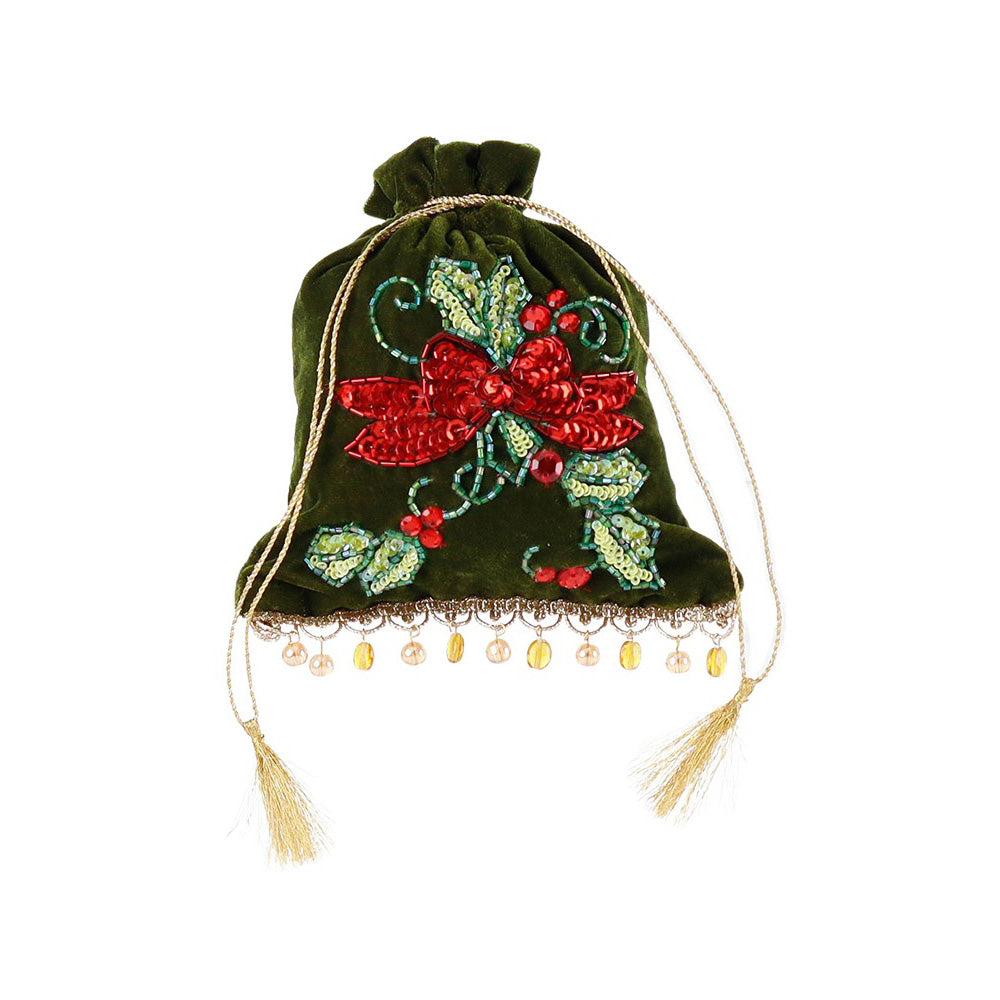 Decoratiune Saculet Holly, rosu/verde, 20 cm - SIMONA'S CHRISTMAS