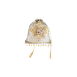 Decoratiune Saculet Stea, crem/auriu, 20 cm - SIMONA'S CHRISTMAS