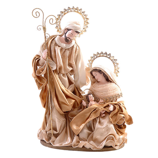 Decoratiune Sfanta Familie, auriu, 41 cm - SIMONA'S CHRISTMAS
