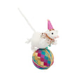 Decoratiune Soarece pe mine Carnival, alb, 28 cm - SIMONA'S CHRISTMAS