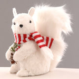 Decoratiune Veverita cu esarfa, alb/rosu, 19 cm - SIMONA'S CHRISTMAS