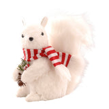 Decoratiune Veverita cu esarfa, alb/rosu, 19 cm - SIMONA'S CHRISTMAS