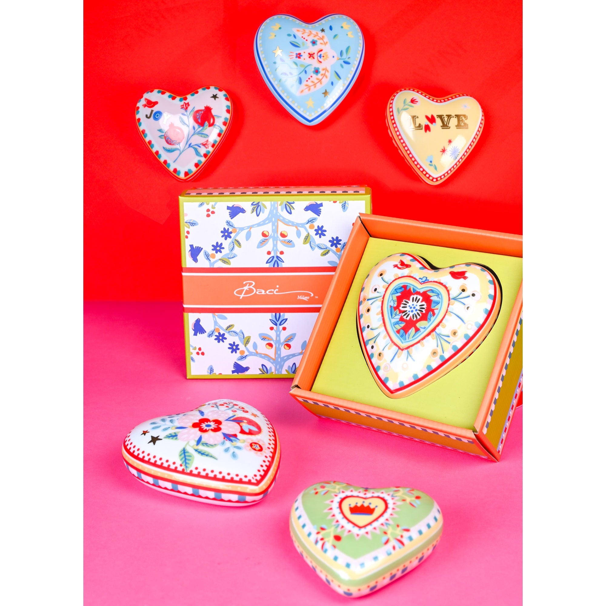 Decoratiune inima din portelan, 9.5 cm, Mamma Mia Heart - BACI MILANO