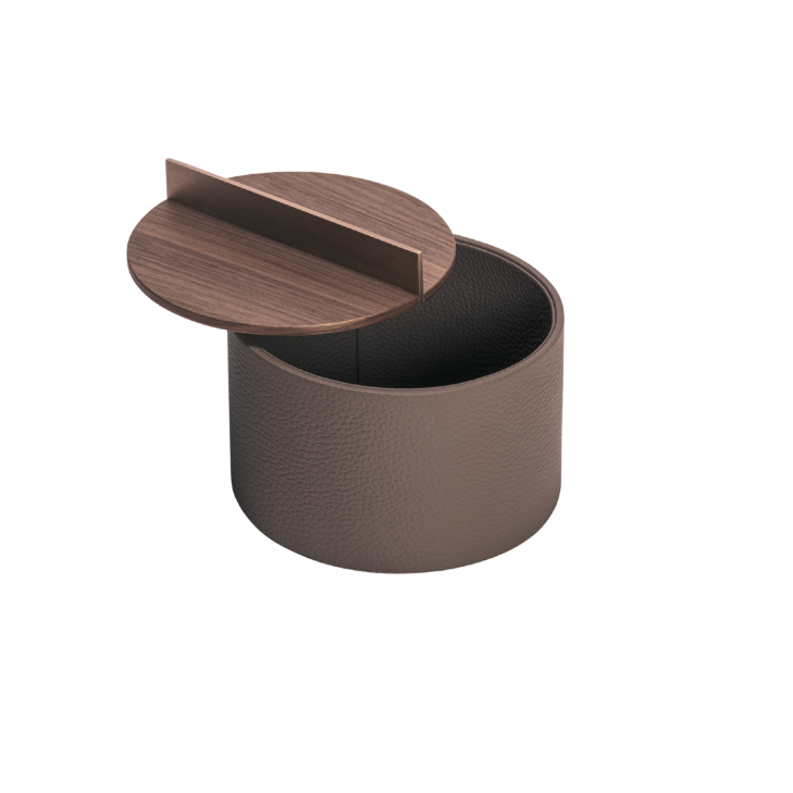 Cutie decorativa Walnut, rotunda, 13 cm, Dama - RIVIERE