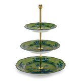 Etajera 3 niveluri, portelan, Oriente Italiano Malachite - GINORI 1735