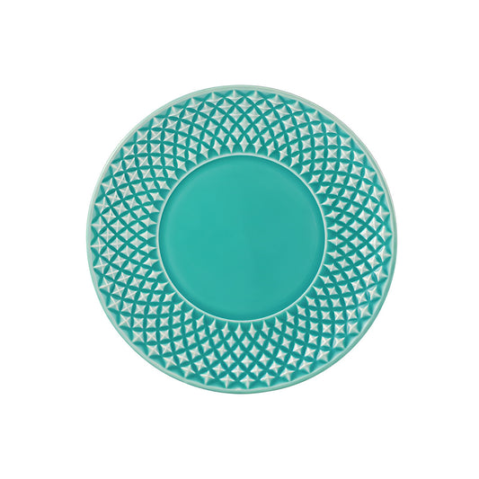 Farfurie bread and butter, turcoaz, 17 cm, Bicos - BORDALLO PINHEIRO