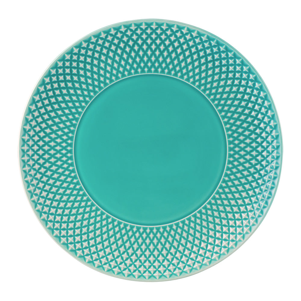 Farfurie de prezentare, turcoaz, 33 cm, Bicos - BORDALLO PINHEIRO