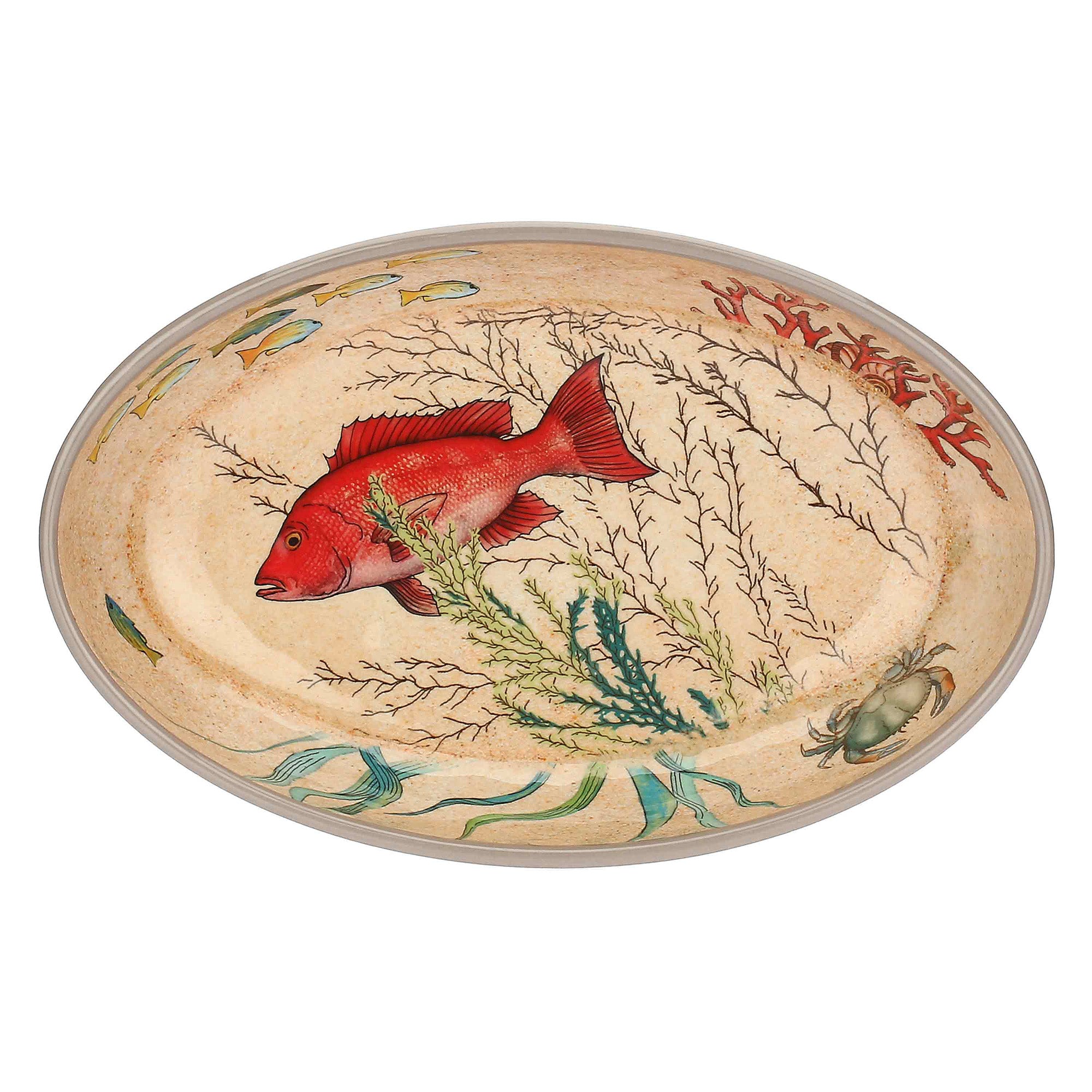 Set 2 farfurii ovale, melamina, 24x15 cm, Sea Life - SIMONA'S COLLECTION