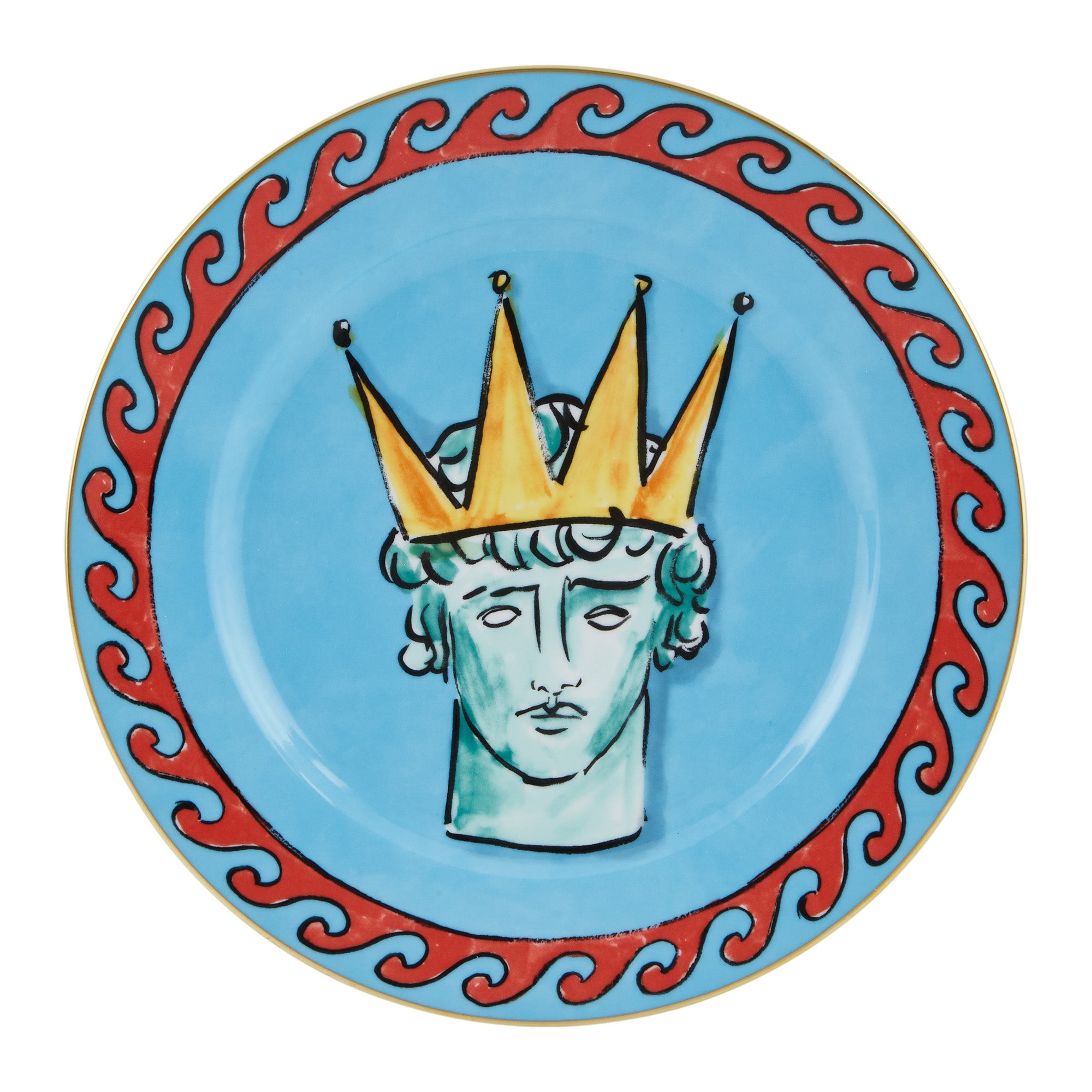 Farfurie pentru cina, 28 cm, Il Viaggio di Nettuno Sea Blue - GINORI 1735