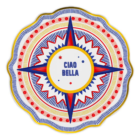 Farfurie pentru cina Ciao Bella, portelan, 27 cm, Dolce Vita - BACI MILANO