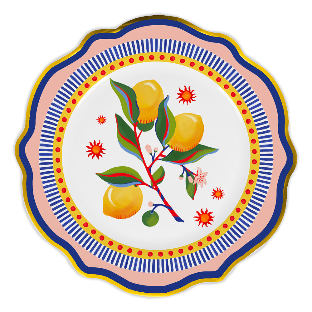 Farfurie pentru cina Lemons, portelan, 27 cm, Dolce Vita - BACI MILANO