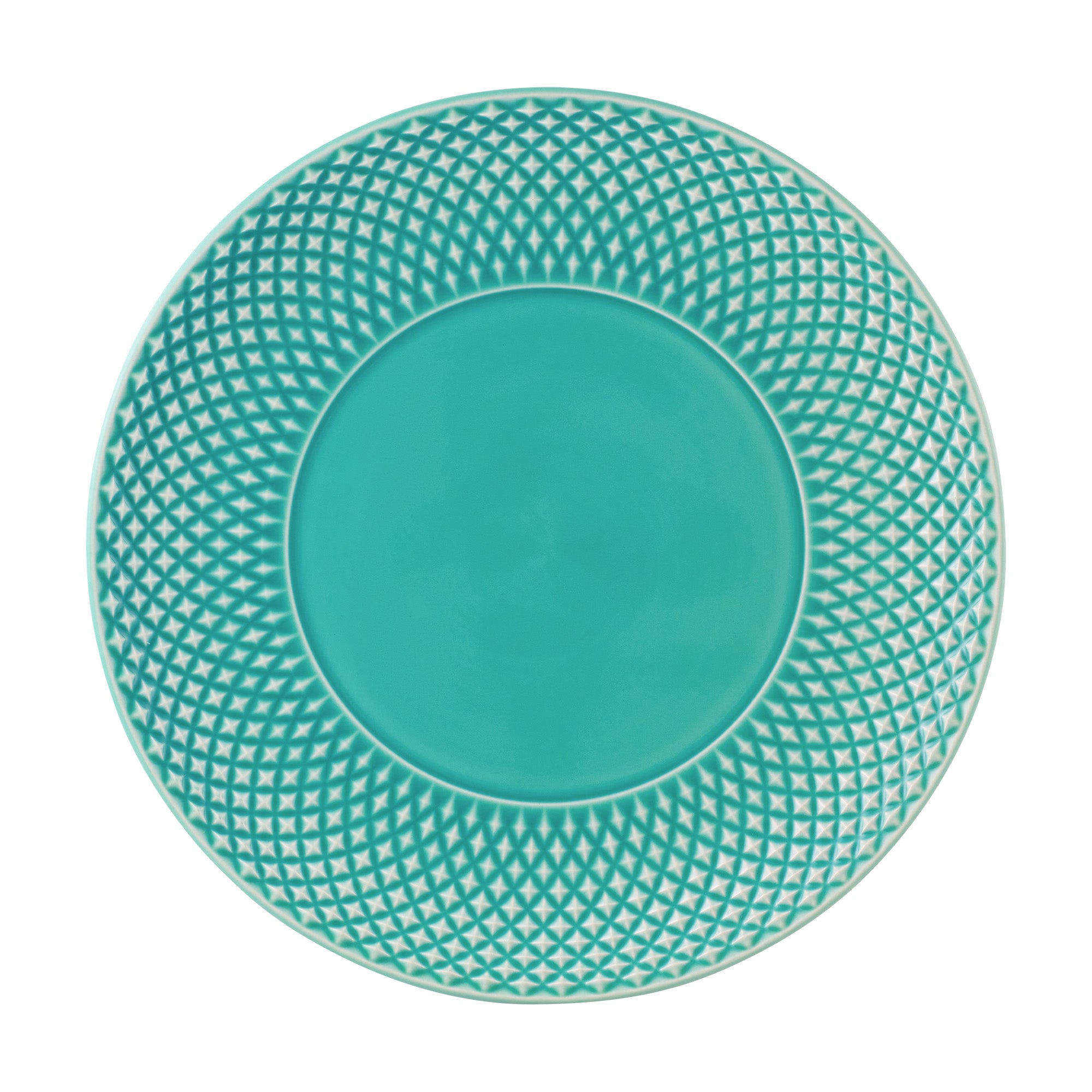 Farfurie pentru cina, turcoaz, 28 cm, Bicos - BORDALLO PINHEIRO