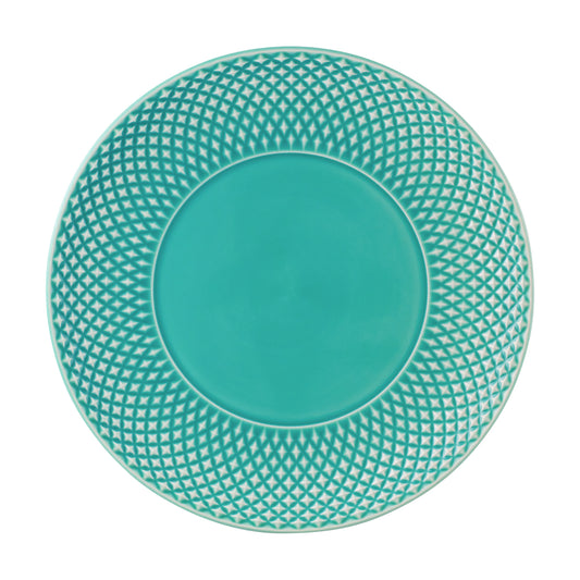 Farfurie pentru cina, turcoaz, 28 cm, Bicos - BORDALLO PINHEIRO