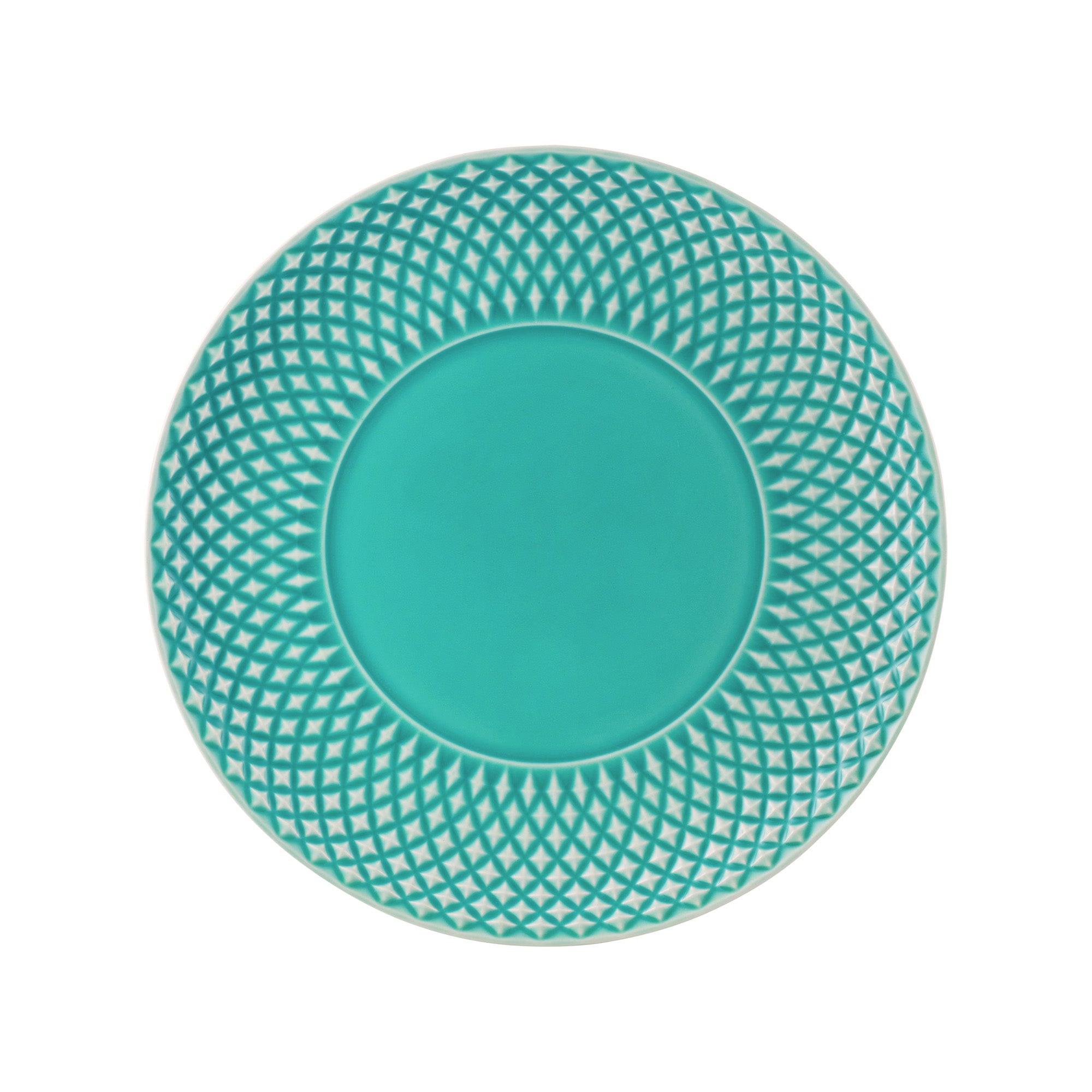 Farfurie pentru desert, turcoaz, 23 cm, Bicos - BORDALLO PINHEIRO