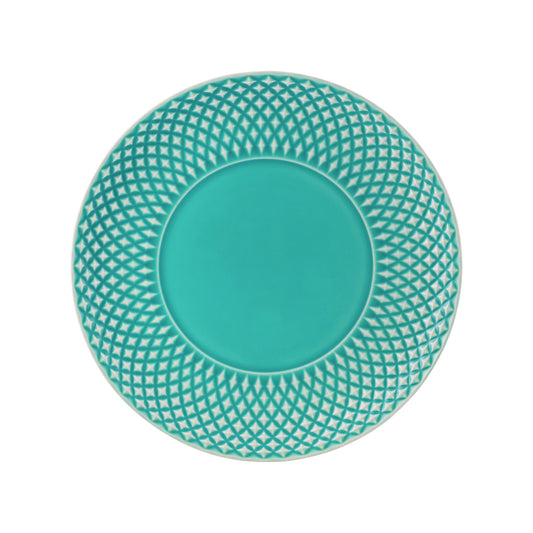 Farfurie pentru desert, turcoaz, 23 cm, Bicos - BORDALLO PINHEIRO