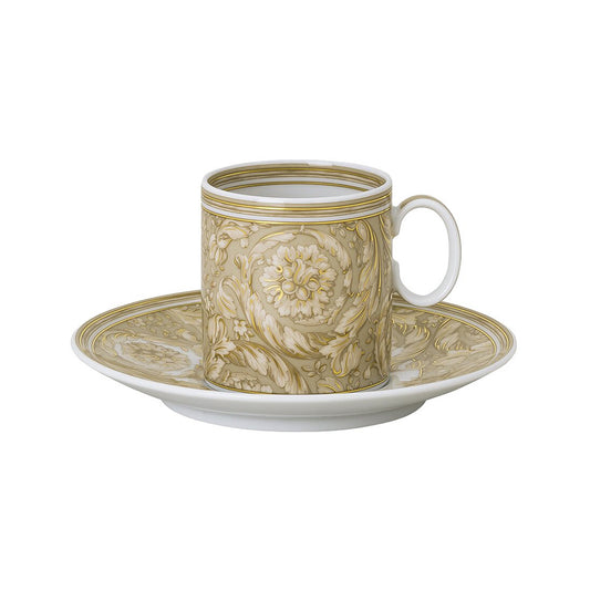 Ceasca pentru espresso si farfurie, 100 ml, Barocco Beige - VERSACE