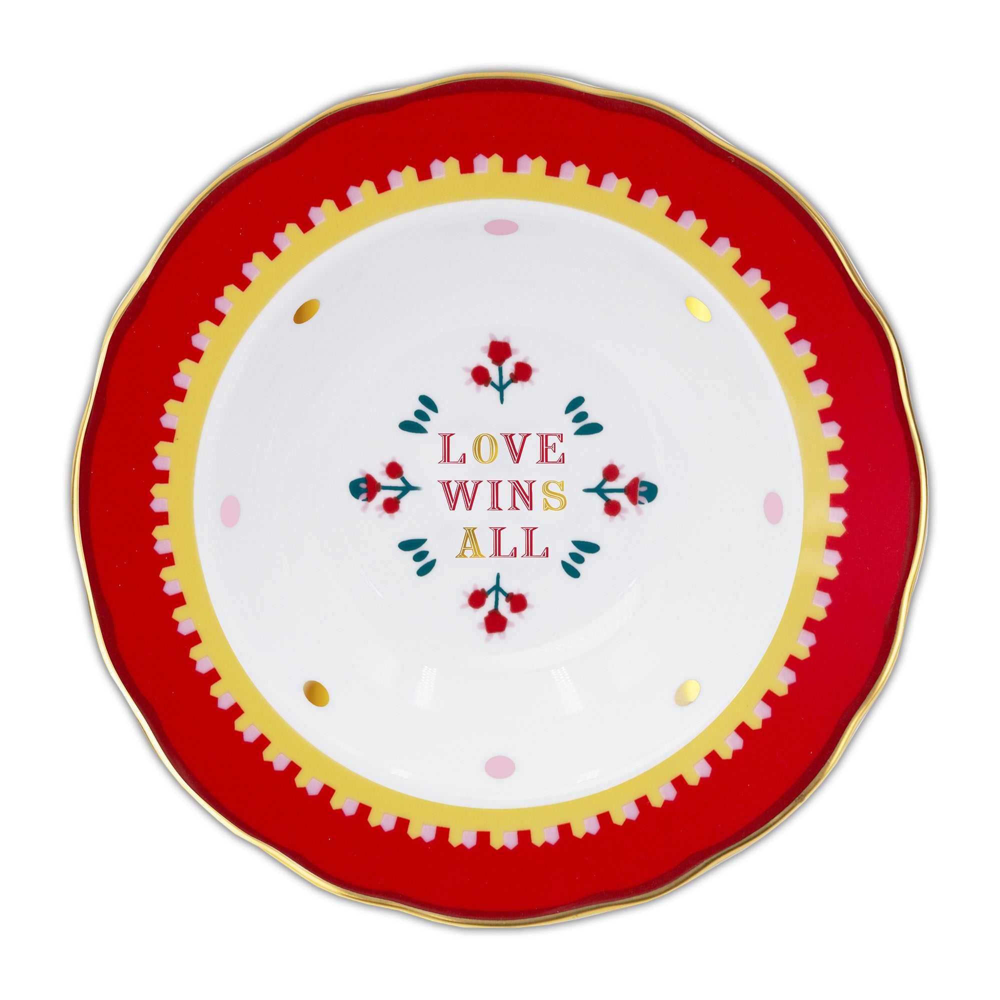 Farfurie pentru supa, portelan, 22 cm, Mamma Mia Xmas Love wins all - BACI MILANO