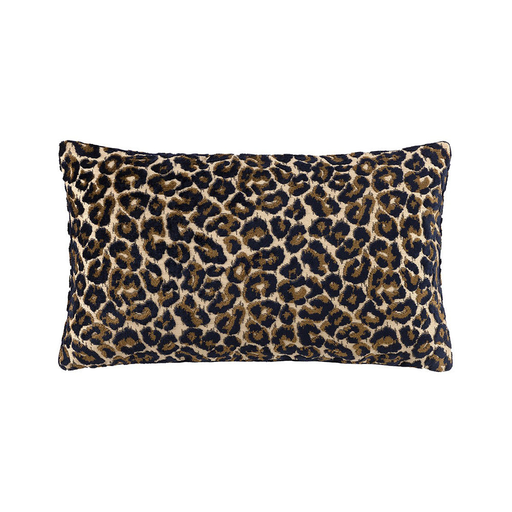 Fata de perna decorativa 33x57 cm, catifea, Leopard Nuit - YVES DELORME